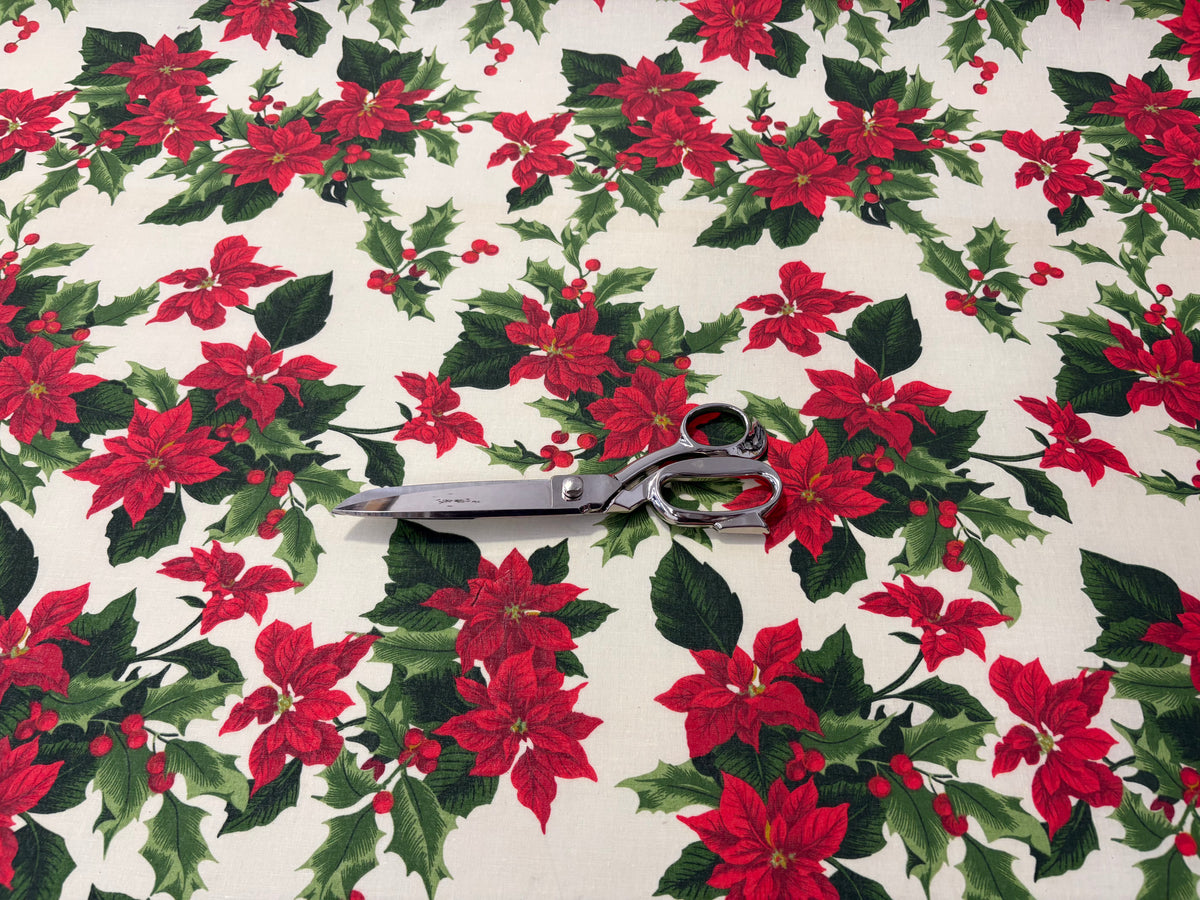 tessuto resinato antimacchia "stella di natale"