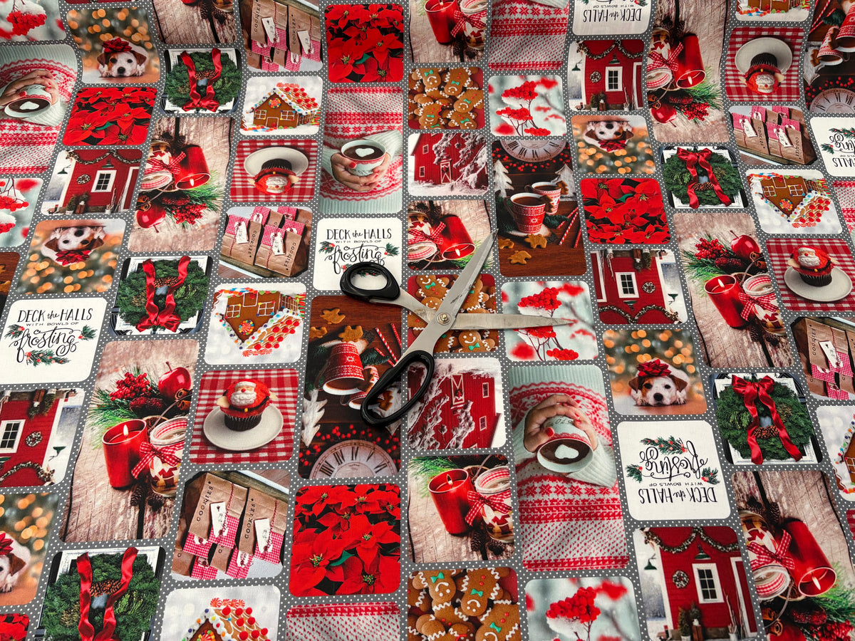 tessuto in cotone resinato antimacchia "collage"