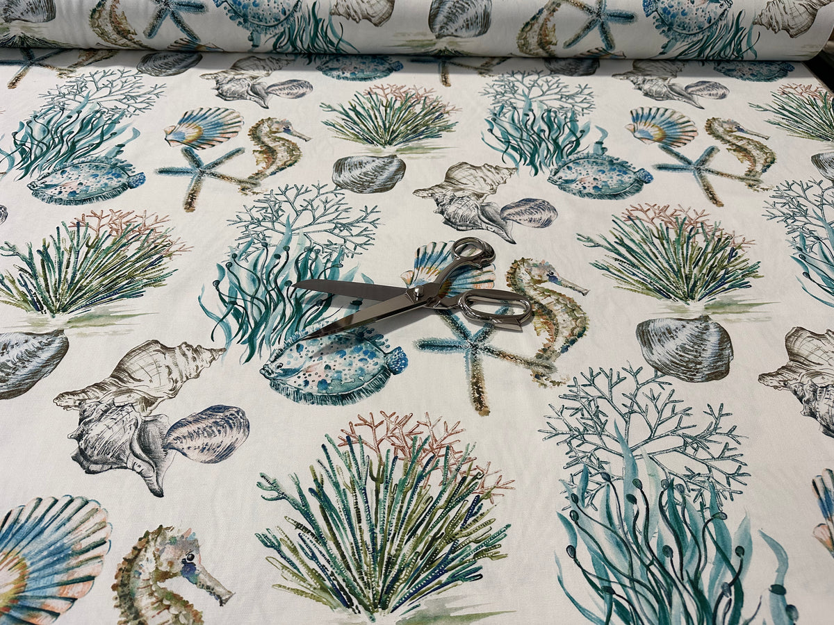 Tessuto arredo in cotone stampato alt. 280 cm.  "Cayo Largo"