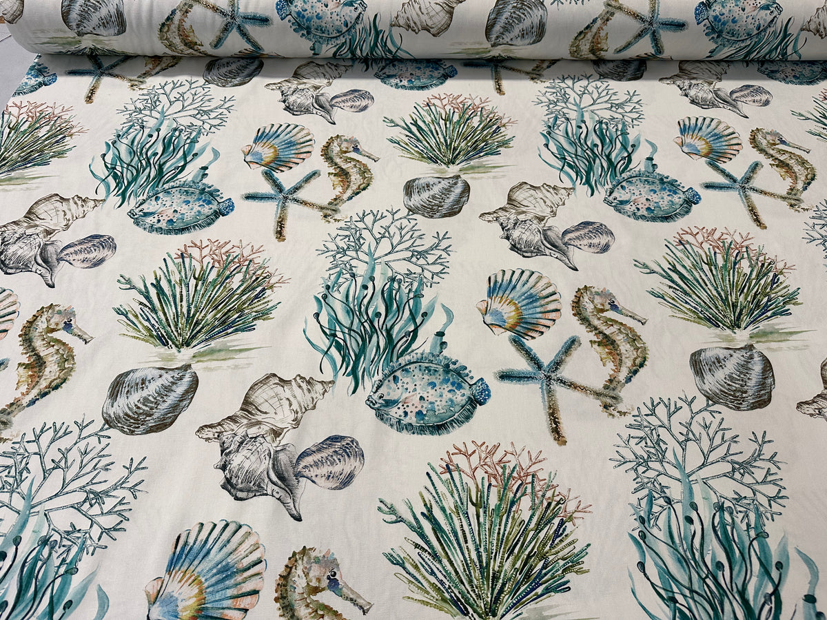 Tessuto arredo in cotone stampato alt. 280 cm.  "Cayo Largo"