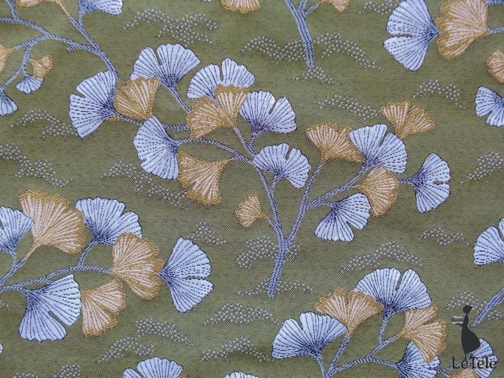 Tessuto arredo jacquard alt. 140 cm. "Ginkgo" kaki - letele.it tessuti arredo