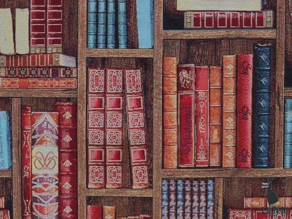 tessuto d'arredamento in gobelin "Bookshelve" - letele.it tessuti arredo