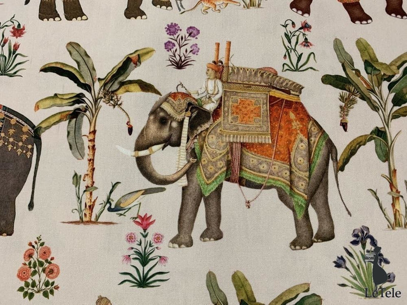 tessuto in panama di cotone stampato "Jaipur" - letele.it tessuti arredo