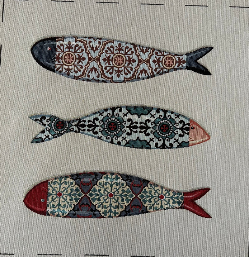 Cojines/compradores tela gobelino 47X47 "sardinas"