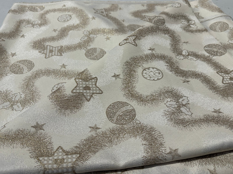 Tessuto arredo jacquard natalizio "Cosmo" lurex
