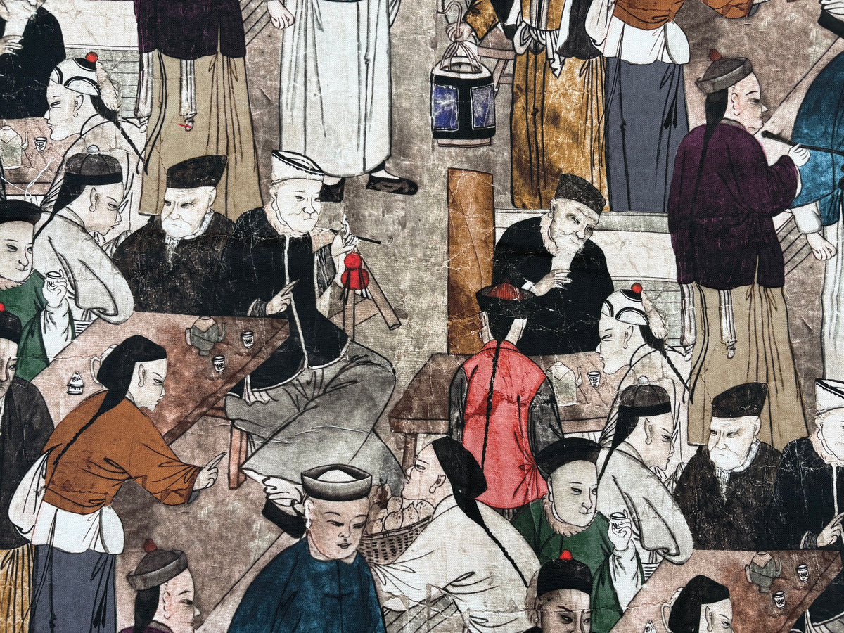 tessuto arredo in cotone stampato alt.280 cm.  "tea room"