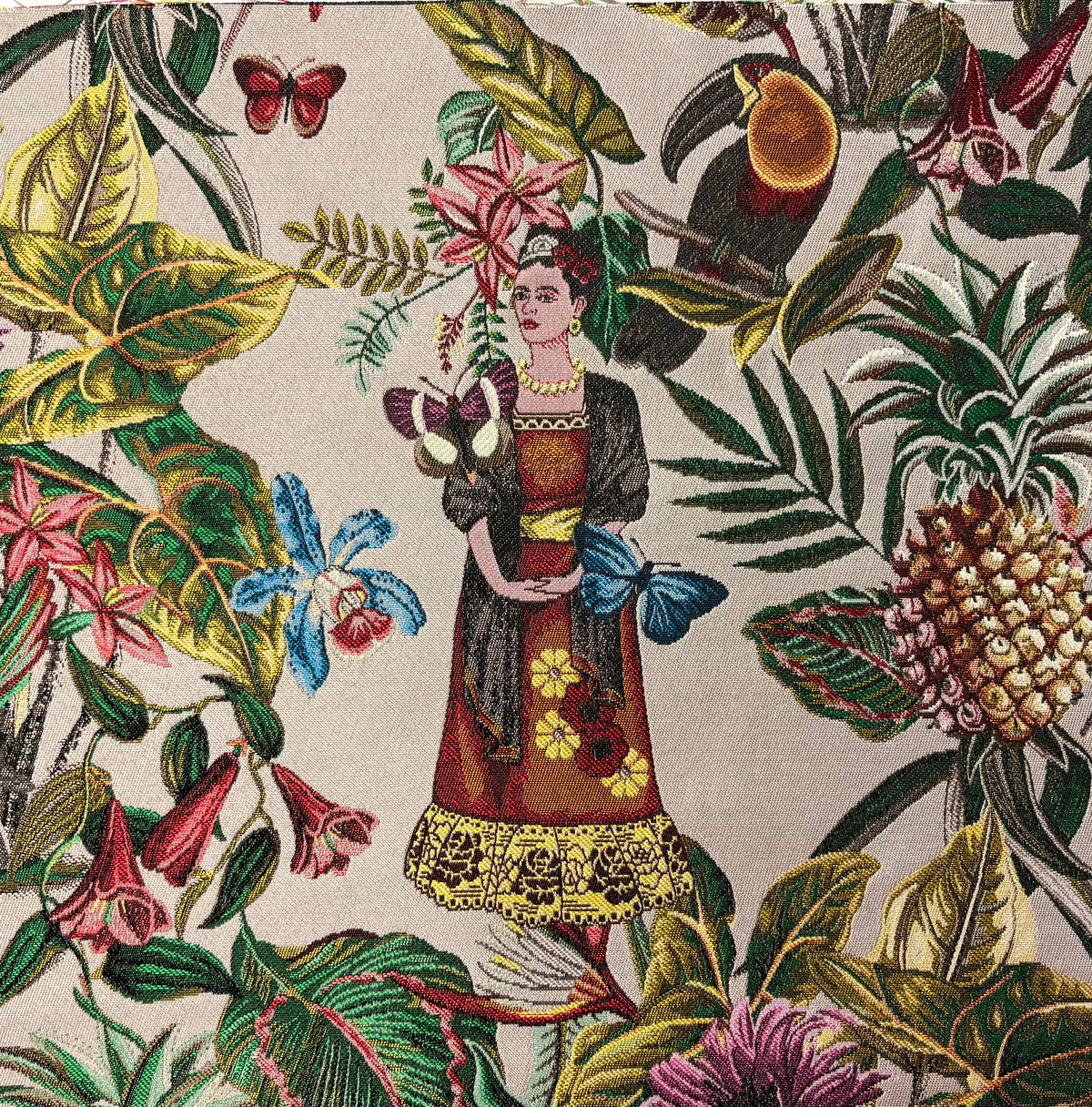 pannello jacquard formato cuscino/shopper cm. 47 x 47  "Tijuana" fondo beige