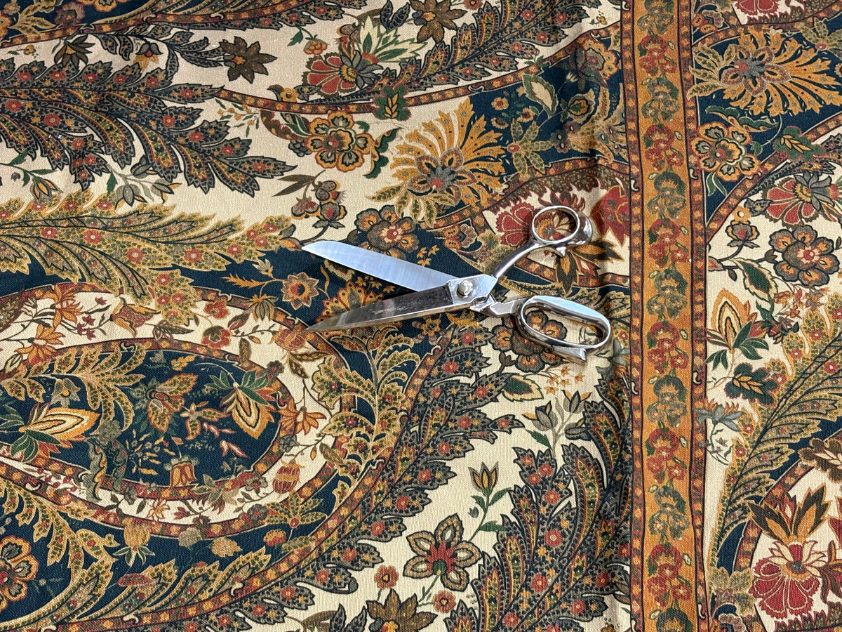 scampolo in  tessuto misto lino stampato