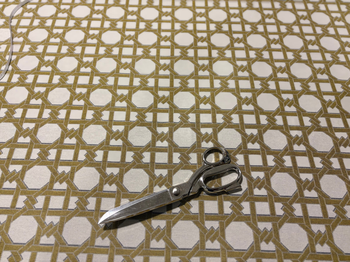 Tessuto arredo jacquard "Cannage" Gold