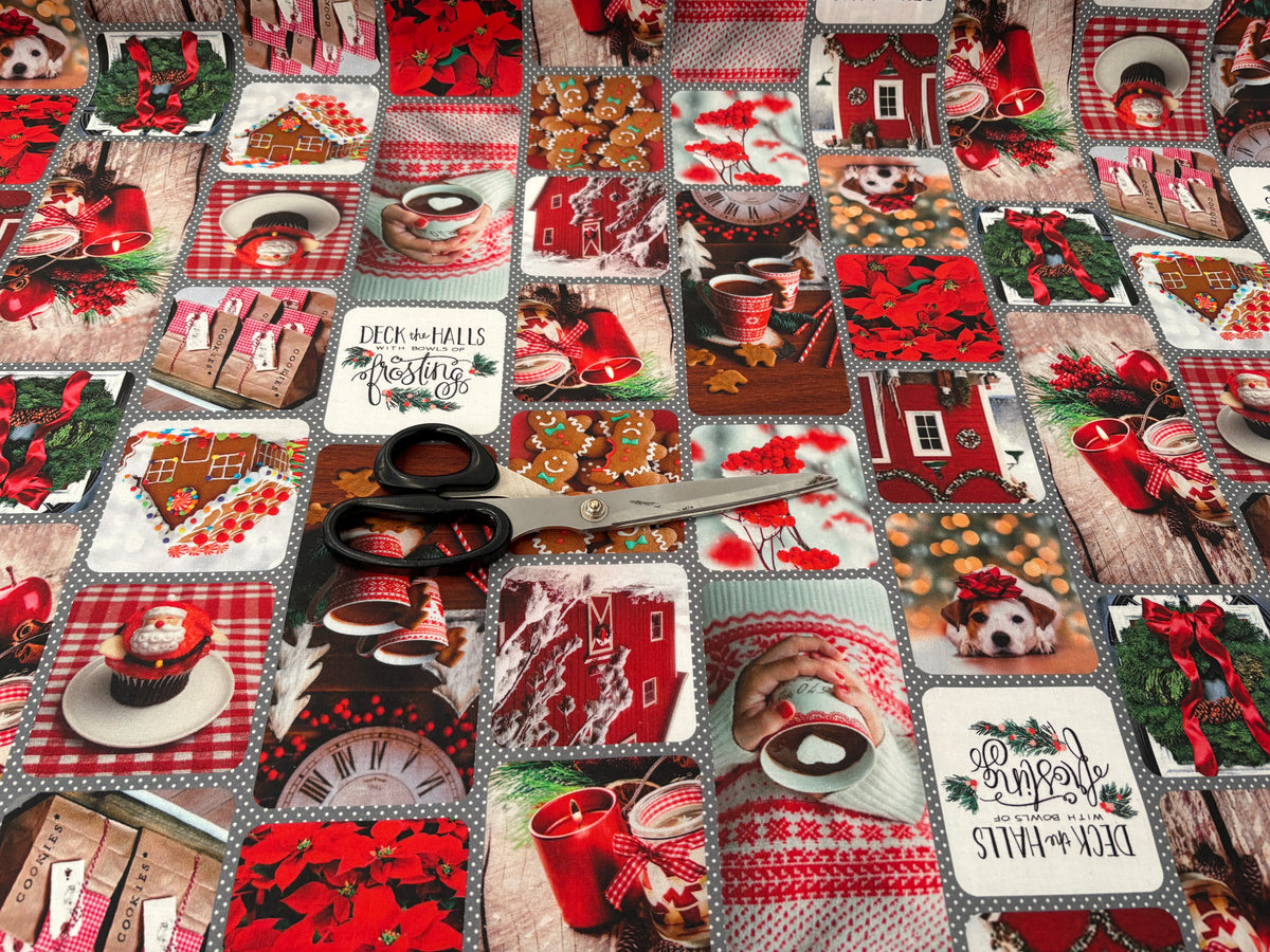 tessuto in cotone resinato antimacchia "collage"