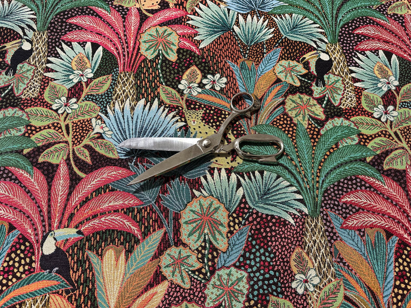 Jacquard furnishing fabric "Borneo" Noir