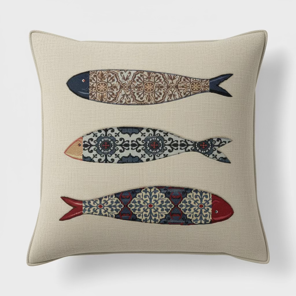 tessuto arredo in gobelin cuscini/shopper 47X47 "sardine"