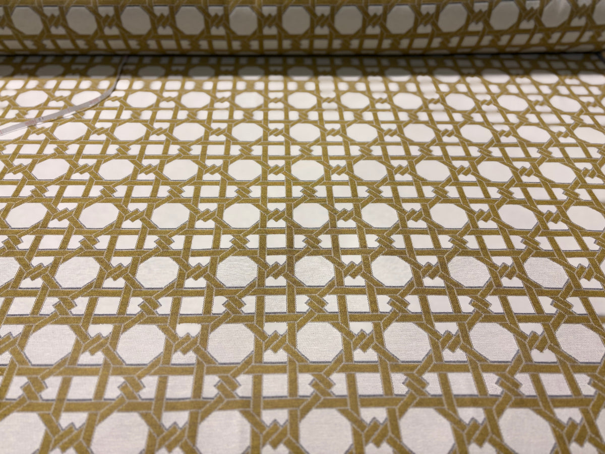 Tessuto arredo jacquard "Cannage" Gold