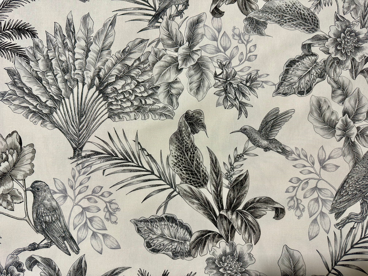 Printed cotton furnishing fabric height. 280 cm. "Hummingbird"