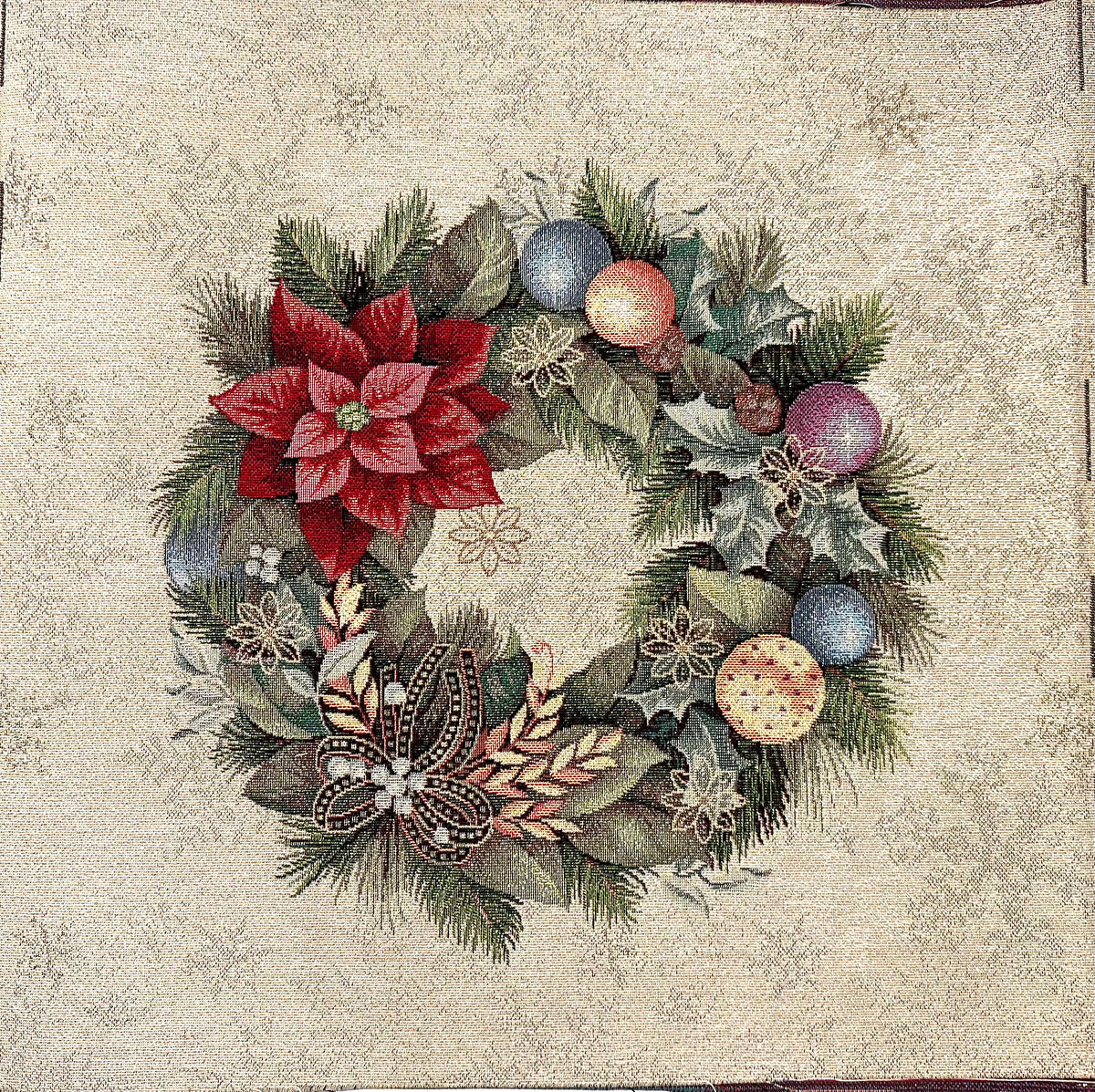 Christmas panel gobelin fabric cm. 47x47 "garland" n4 lurex