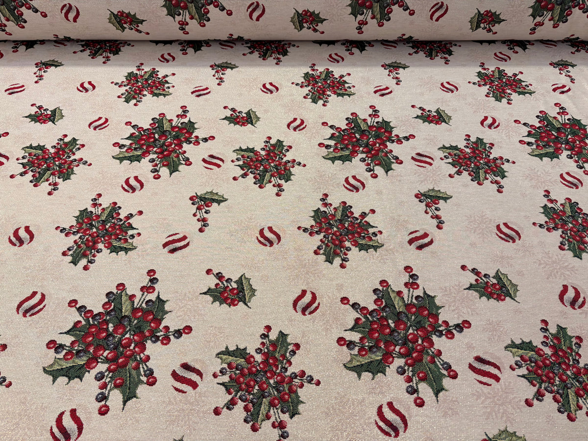 Tessuto Arredo natalizio Gobelin " Visby" lurex