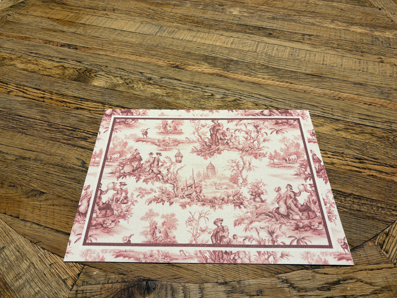 Tovaglietta in vinile cm. 45 x 30 "Toile de Jouy" rosso