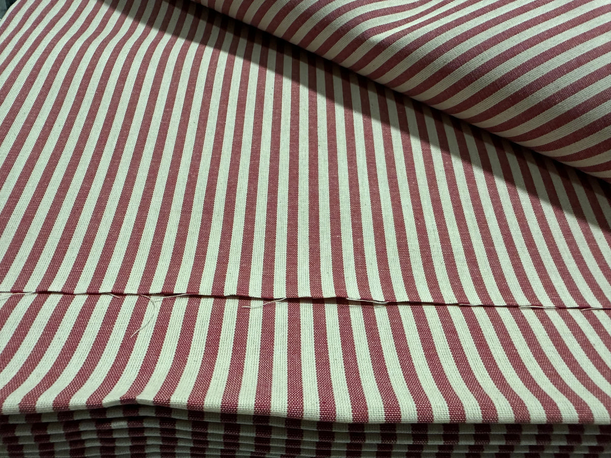 Cotton furnishing fabric h. 180 cm. "Greg" red stripes