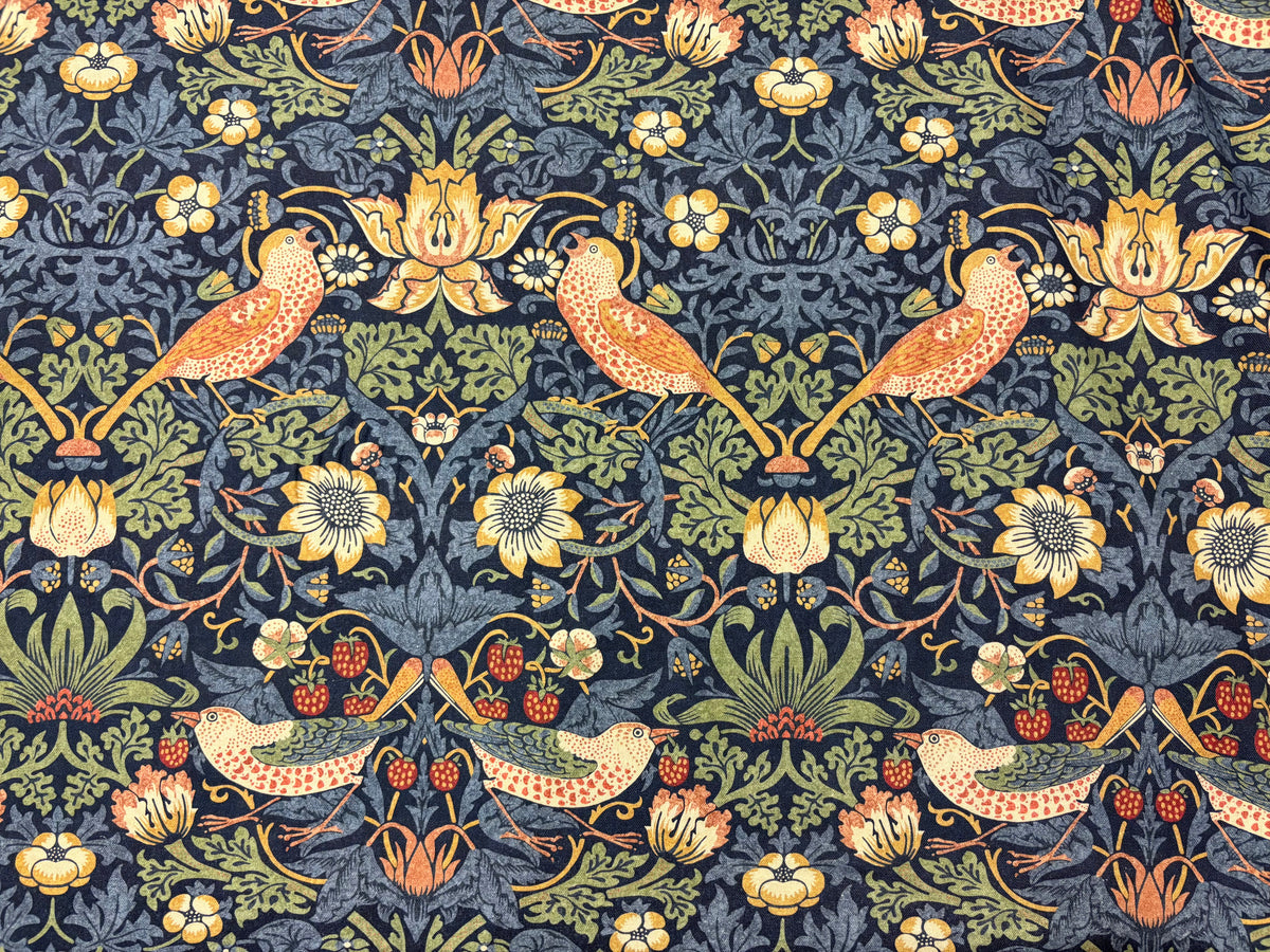 Tessuto arredo in cotone stampato larghezza 280 cm. "Arts & Crafts" Stawberry