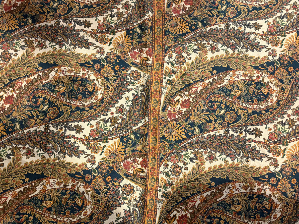 scampolo in  tessuto misto lino stampato