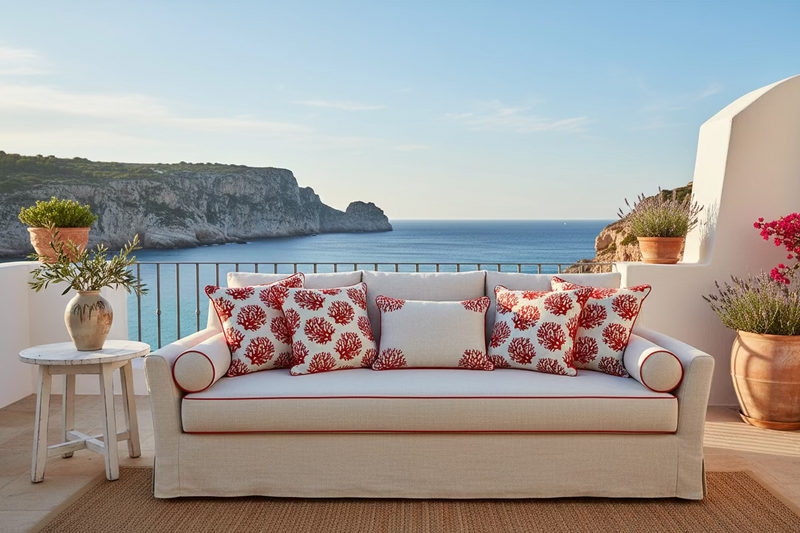 Tessuto arredo jacquard alt. 280 cm. "Agar" rosso