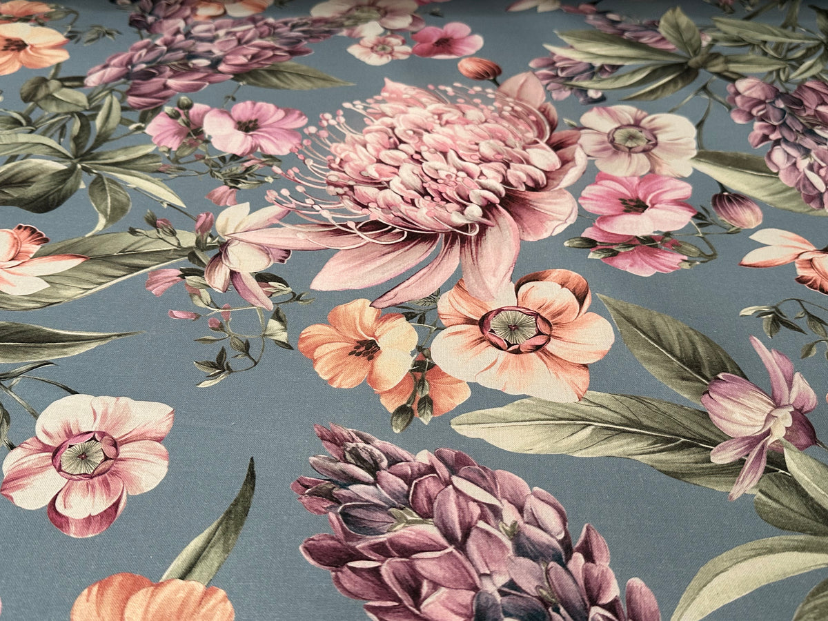 printed cotton furnishing fabric, 280 cm high. "Mayflower"