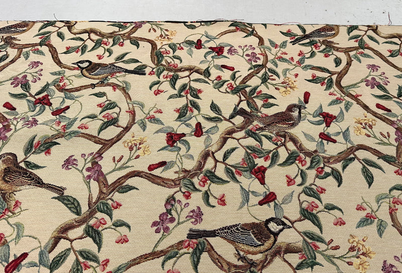 Tessuto arredo gobelin "Bird Allure" fondo beige