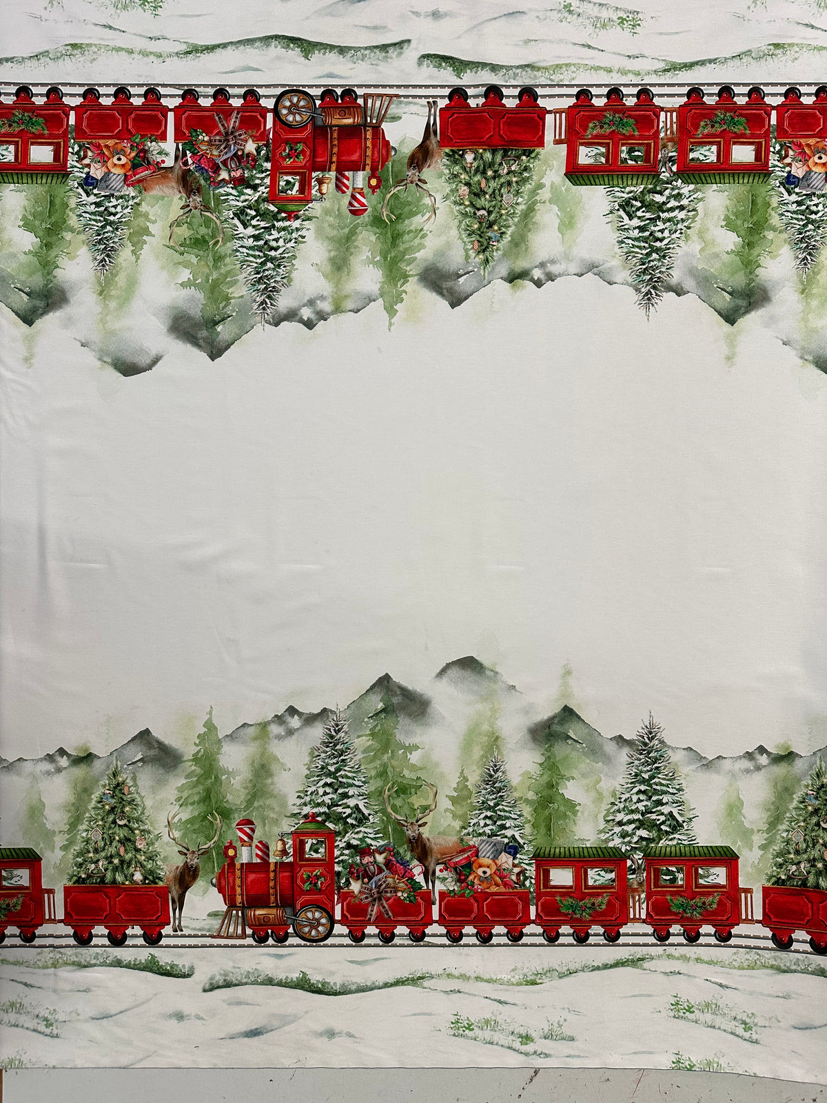 Printed cotton Christmas fabric width 160 cm. "Alabaster"