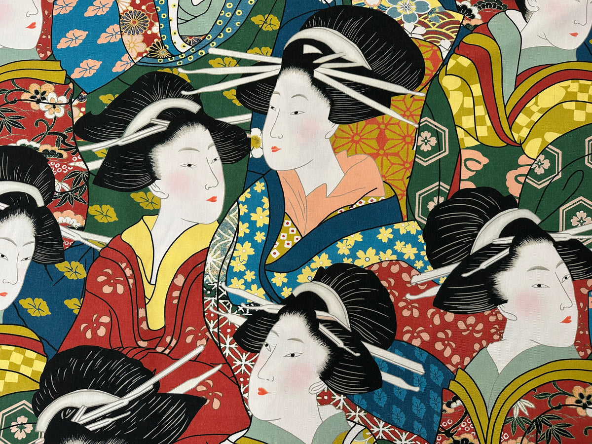 Printed cotton furnishing fabric, 280 cm high. "Geisha"