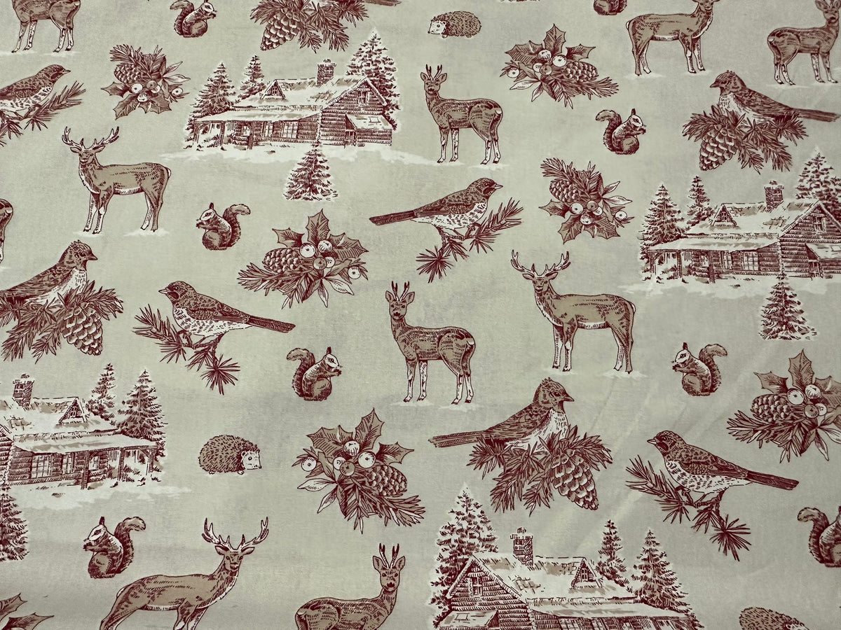 Christmas decor fabric in printed cotton height. 280 cm. "Ledro"