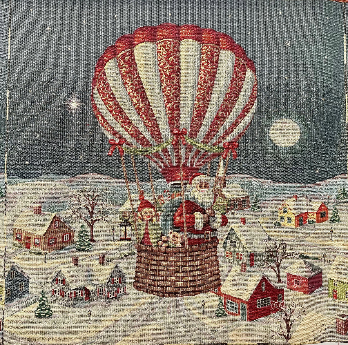 Panel navideño gobelino cm. 47 x 47 lurex "globo aerostático".