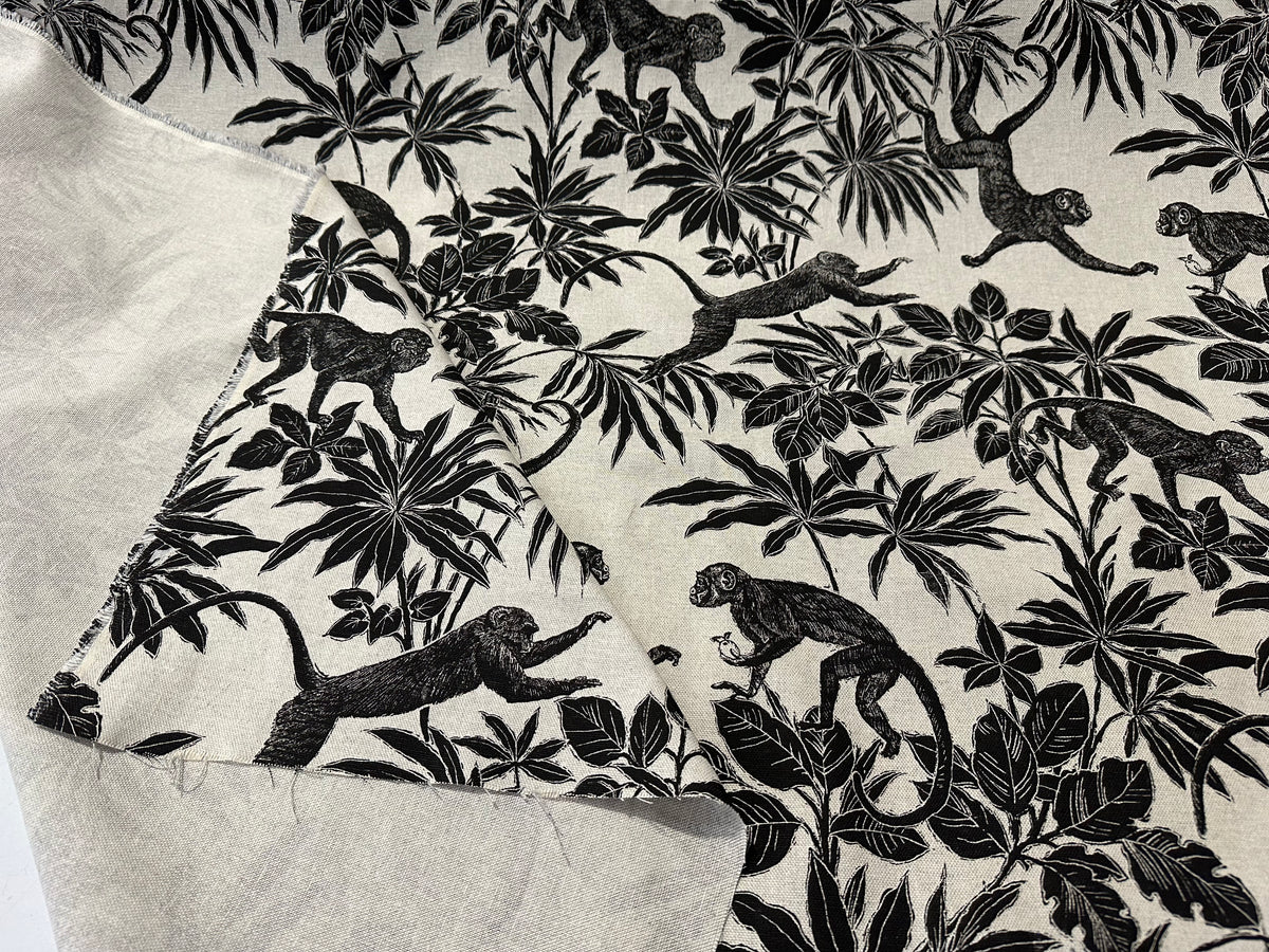 Printed furnishing fabric h. 150 cm. "Sapajou"