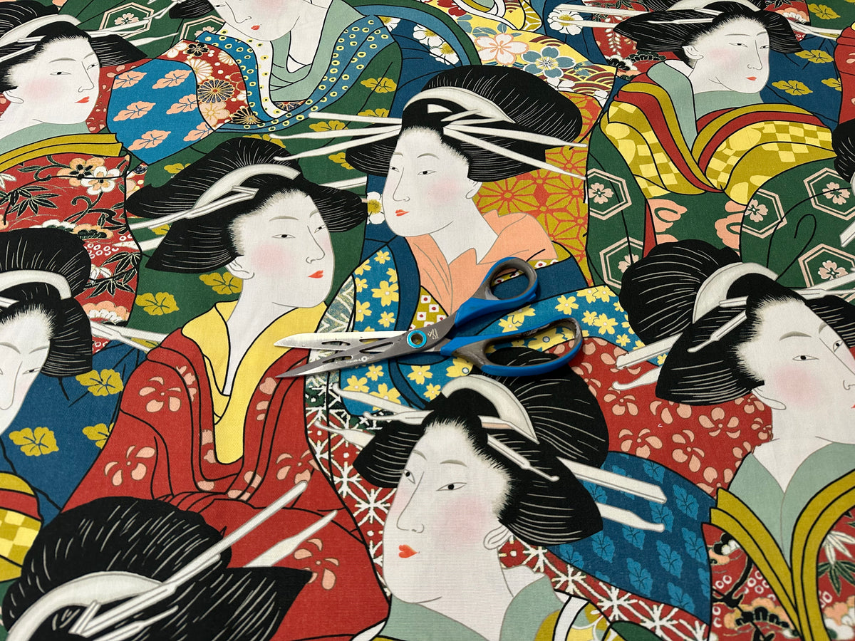 Printed cotton furnishing fabric, 280 cm high. "Geisha"