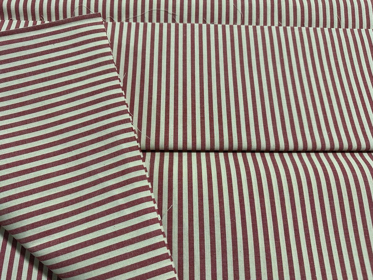 Cotton furnishing fabric h. 180 cm. "Greg" red stripes