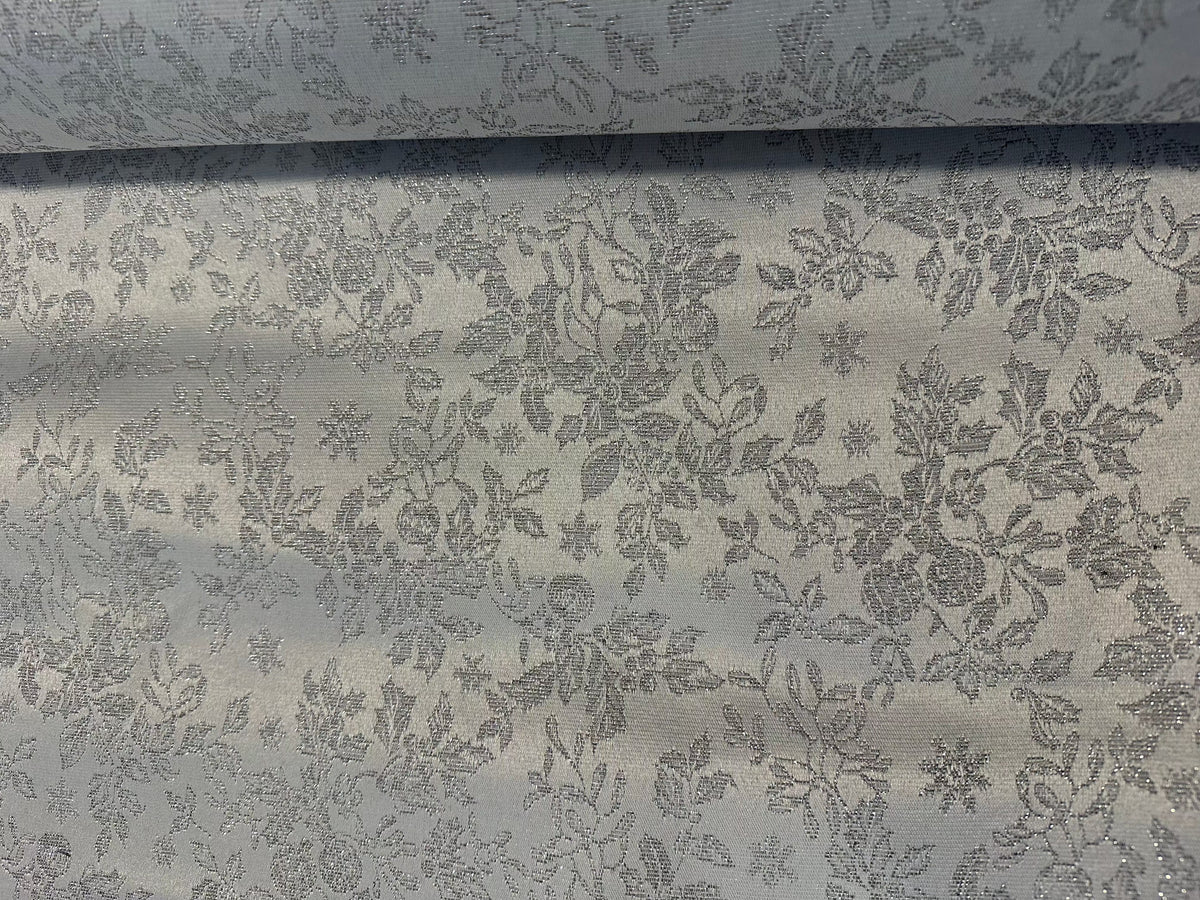 tessuto jacquard "cretonne noel argento" alt 280 cm.