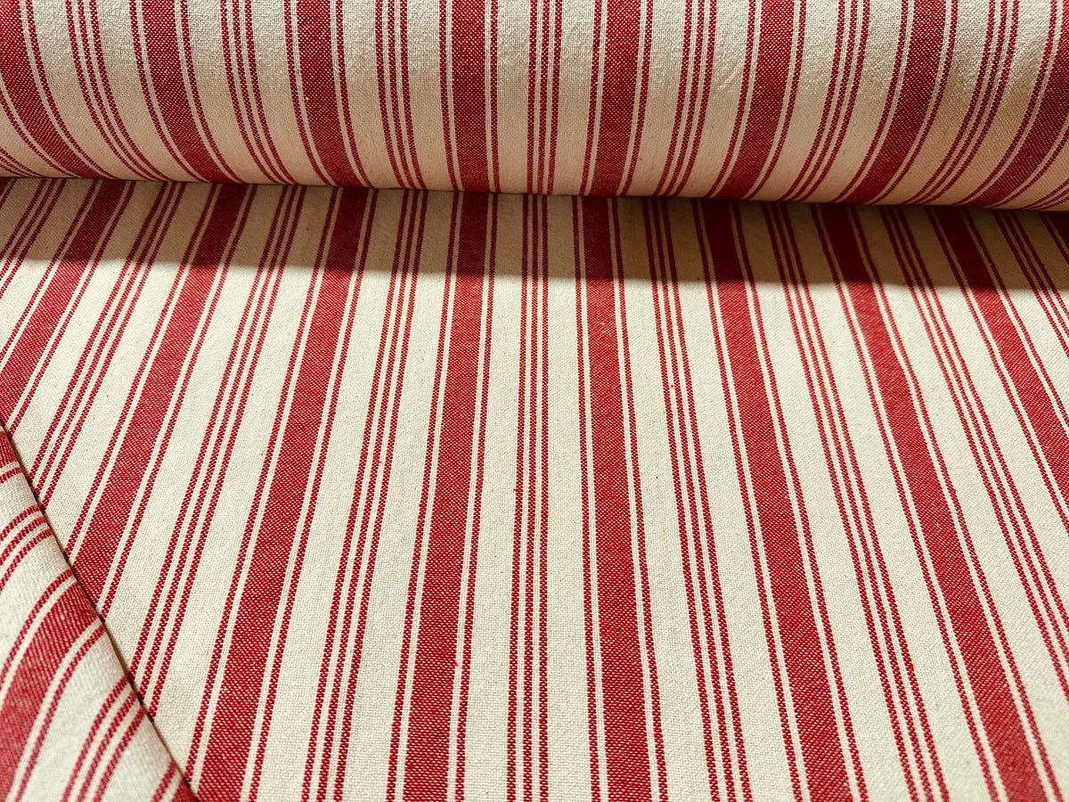 "Eugene" red yarn-dyed cotton furnishing fabric