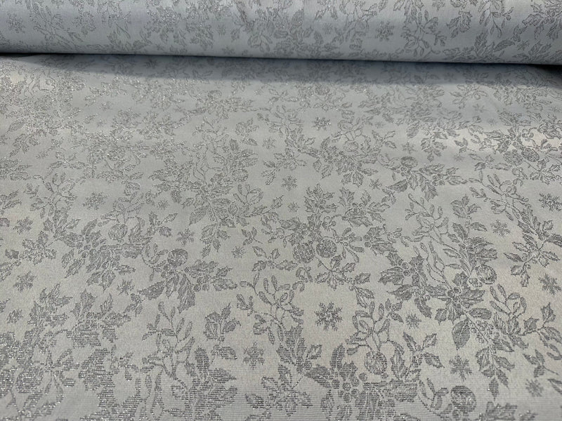 jacquard fabric "cretonne noel silver" width 280 cm.