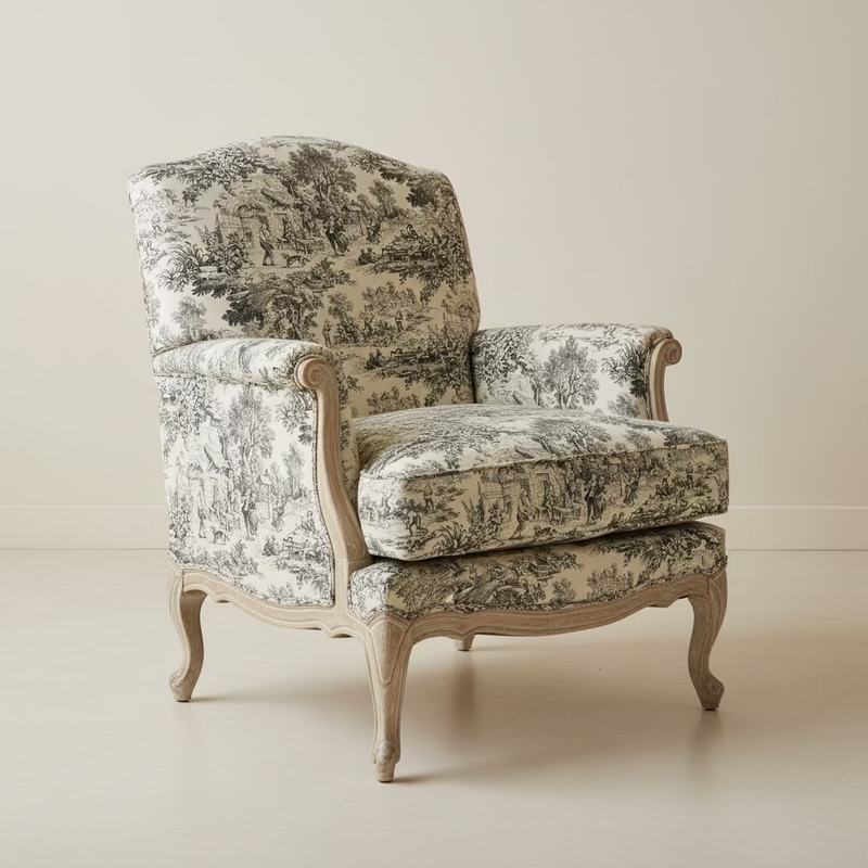 tessuto arredo in altezza 280 cm. "toile de jouy" nero