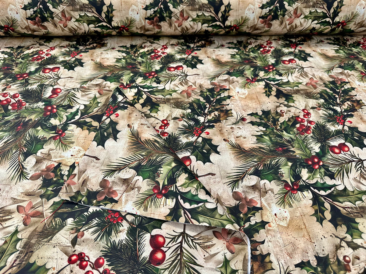 Tessuto natalizio in cotone stampato alt. cm. 320 "Frosty"