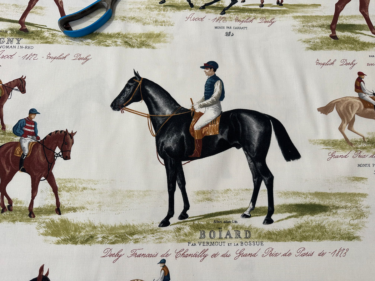 Tessuto arredo in cotone stampato alt. 280 cm. " Equitazione"