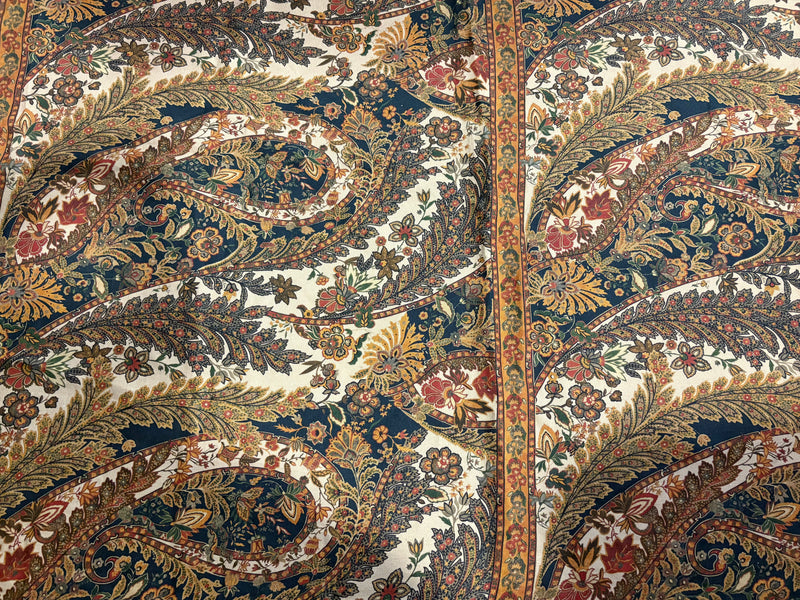 scampolo in  tessuto misto lino stampato