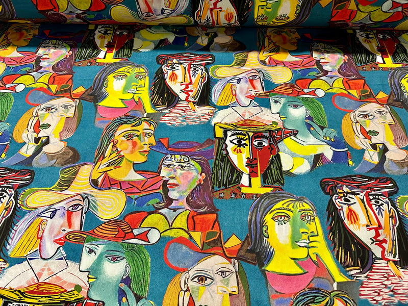 Printed cotton furnishing fabric, height 280 cm. "Picasso"