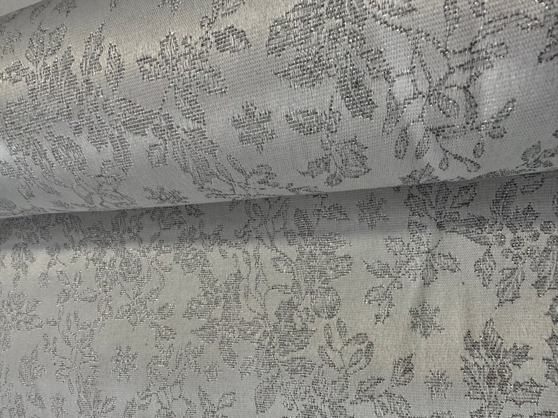 tessuto jacquard "cretonne noel argento" alt 280 cm.