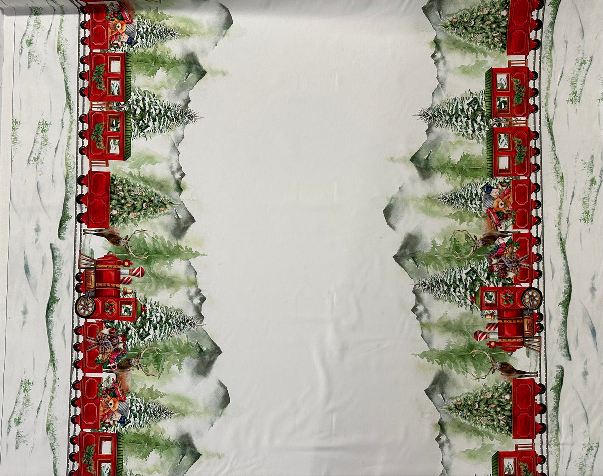 Printed cotton Christmas fabric width 160 cm. "Alabaster"