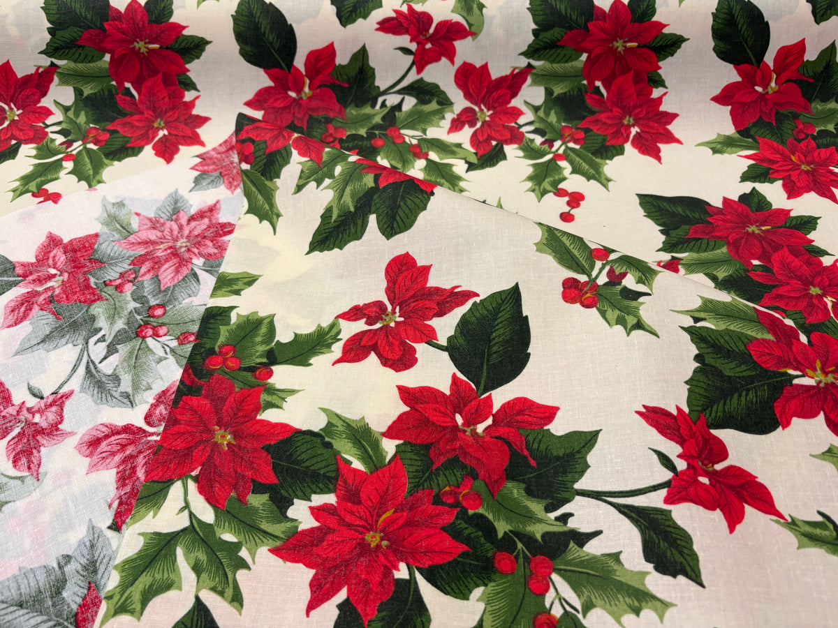 tessuto resinato antimacchia "stella di natale"