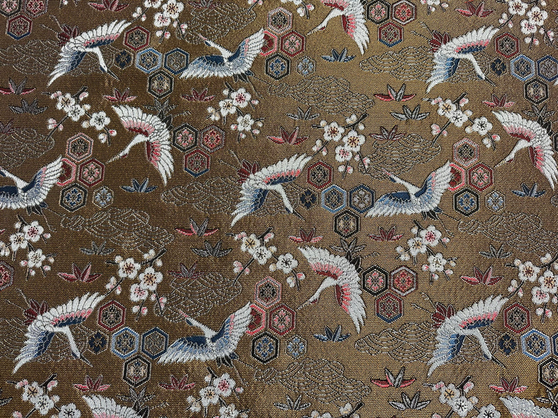 Jacquard furnishing fabric "Grues" Gold