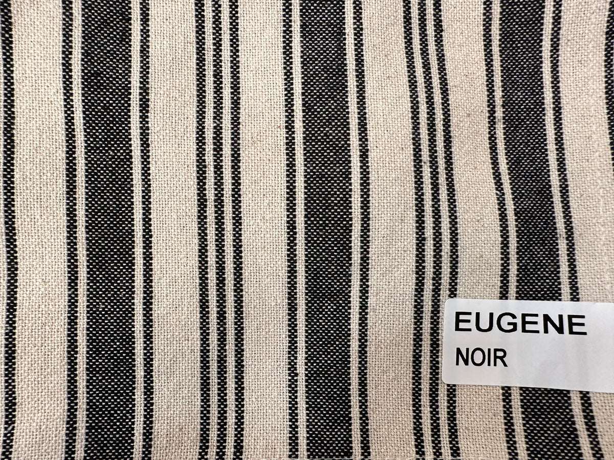 Yarn-dyed cotton furnishing fabric "eugene" noir