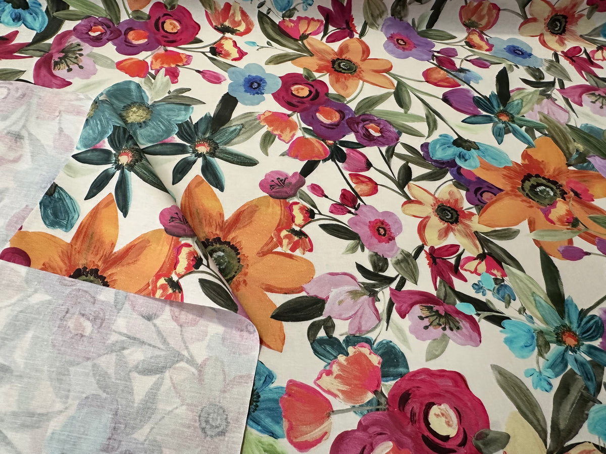 "Flower Mountain" stain-resistant resin fabric