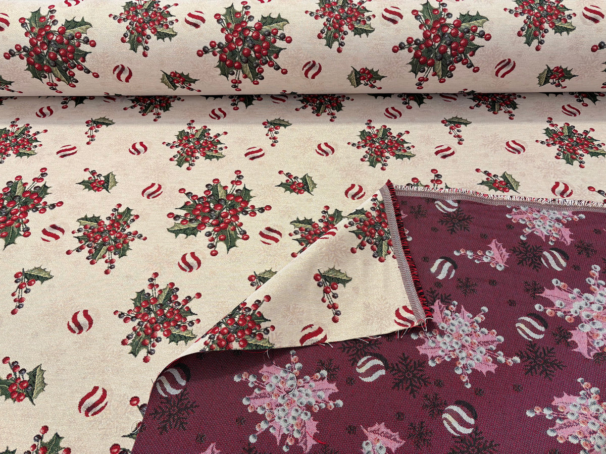 Tessuto Arredo natalizio Gobelin " Visby" lurex