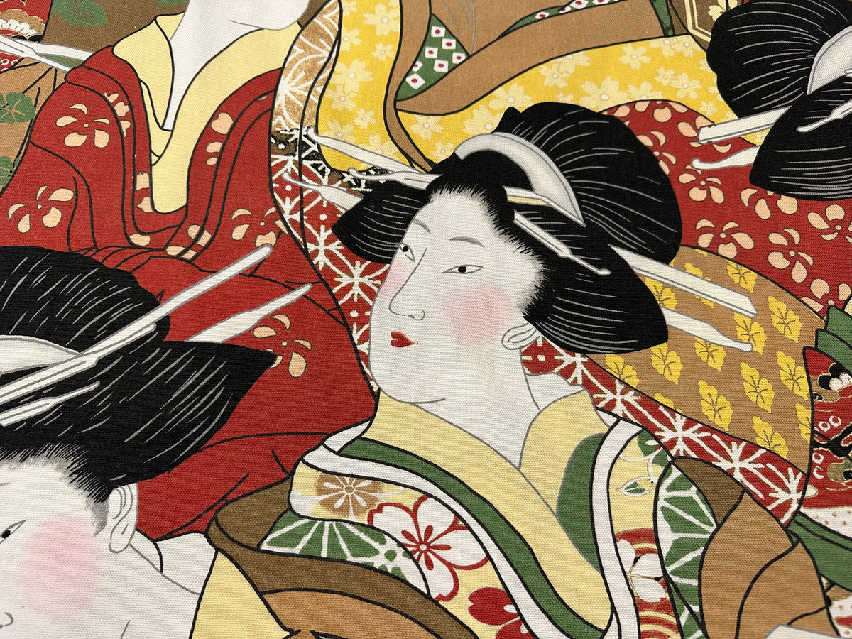 Printed cotton furnishing fabric, 280 cm high. "Geisha"